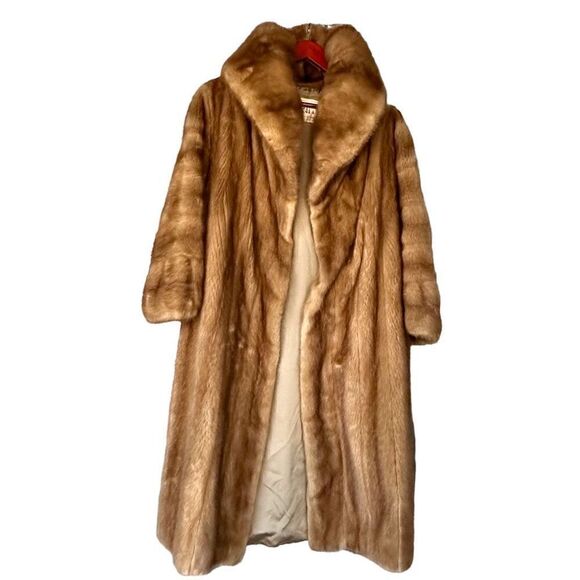 MINK COAT FULL LENGTH GENUINE VINTAGE MINK COAT From Hess’s Size Large Excellent - Picture 9 of 16